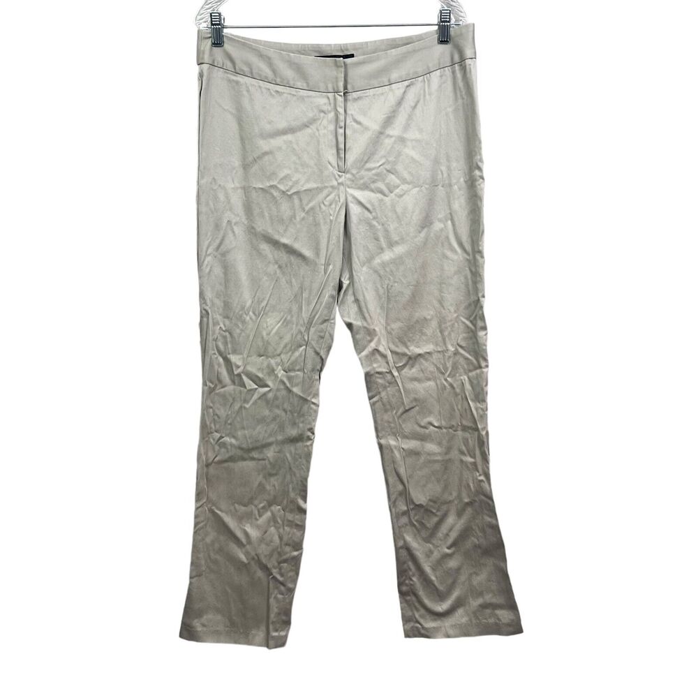 Evan Picone Womens Pants Stretch Straight Leg Flat Front Zip Fly Khaki Size 12*